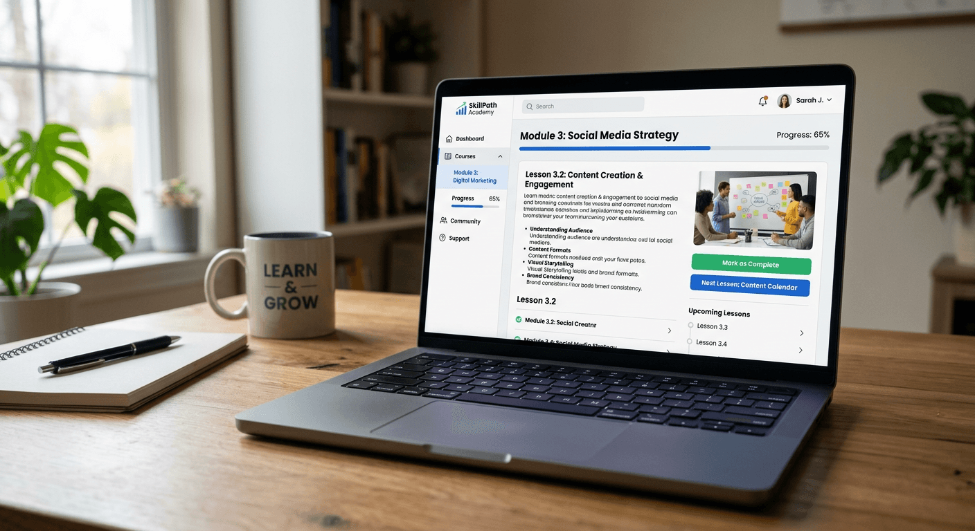 A course interface that represents supply chain security training.